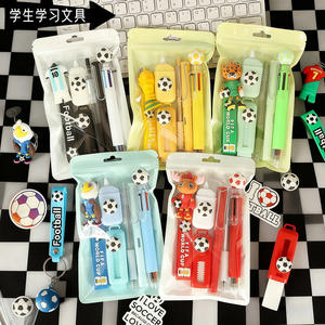 Ensemble de papeterie scolaire en plastique sculpté, pratique, sur le thème du football US-Canada-Mexique, personnalisable, en stock, fournitures scolaires, souvenirs - Product Image 2