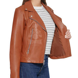Dernière conception de veste de mode pour femme Prix de gros Meilleures ventes de vestes de mode en cuir pour femmes respirantes - Product Image 3