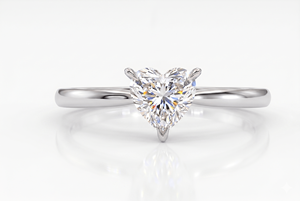 Anillo de compromiso con diamante talla corazón para mujer, diamantes cultivados en laboratorio - Product Image 1