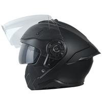 Casque de moto ouvert pour adulte unisexe, homologué DOT, coque légère en ABS, double visière, 3/4, pour cruiser, cyclomoteur, demi-casque