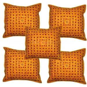 Grosir bantal sofa kain lumpur sarung bantal sarung bantal 18x18 bantal dekoratif dari produsen India