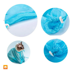 Pet <b>Cat</b> <b>Bath</b> <b>Bag</b> with Mesh Support - Assorted Colors - Product Image 4