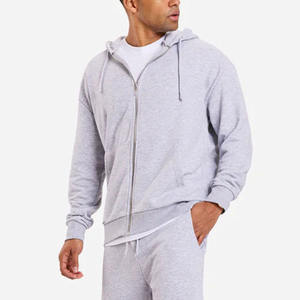 Heavy Terry Zipper Hoodie Oversize Full Zip Drop Shoulder Hoodie 100% Cotton Fleece Transpirable Streetwear Sudaderas con cremallera - Product Image 6