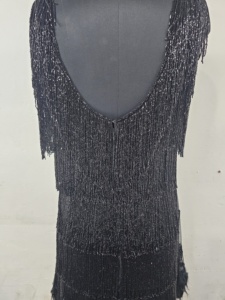 Hot Sexy Princess Evening Cocktail Dress Embellished Black Fringed Dance Dress for Wedding <b>Prom</b> and <b>Party</b> Modest Sexy Style - Product Image 5