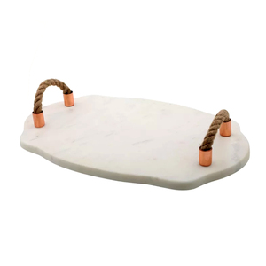 Plateau de service de mariage de style américain en marbre de haute qualité, finition dorée, écologique, avec poignée en métal faite à la main, vente en gros, nouveauté - Product Image 2