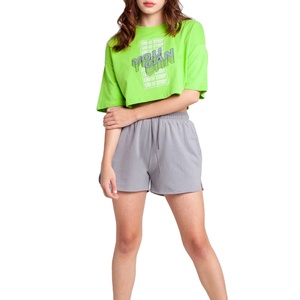 Camiseta corta para mujer más vendida, último estilo para el verano, ecológica, económica, personalizable, diseño de impresión limitado - Product Image 1