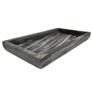 Elegante bandeja de mármol festoneado con pies de madera perfecta para servir bebidas o una pieza decorativa agrega un espacio de toque sofisticado - Product Image 4