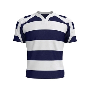 Uniformes de rugby personnalisés unisexes à manches courtes, respirants, anti-humidité, en tissu 100% polyester, vêtements de sport, logo, design OEM - Product Image 2