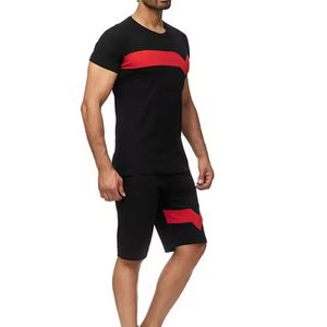Ensemble 2 pièces respirant en coton imprimé pour homme-T-shirt et short unisexe pour l'été - Product Image 5