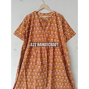 Cổ Điển Hoa In Maxi Dress Handmade Bohemian Trang Phục Bãi Biển Wera Mới Thiết Kế Khối In Bông Ăn Mặc Thoải Mái May Mặc - Product Image 2