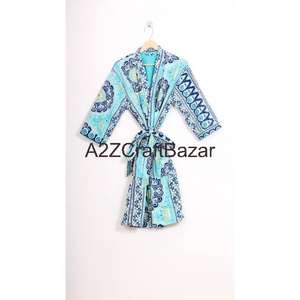 Nuevo Kimono Corto para Mujer, Kimono Kantha de Algodón Multicolor con Parches para Mujer, Batas Kantha de Algodón para Mujer - Product Image 6