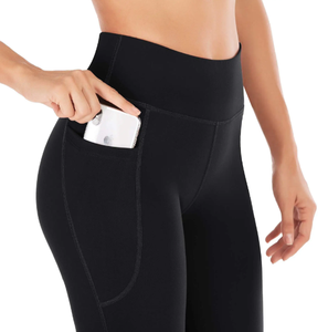 Femmes taille haute Fitness Leggings poches personnalisé en gros pantalons de Yoga Scrunch bout à bout entraînement Athleisure Sport Gym vêtements solide - Product Image 2