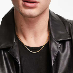 NOVAMART Fine Hallmark Men's Minimalist Gold Silver Plated Curb <b>Chain</b> 14K 18K Religious Figaro Snake <b>Rope</b> Pearl Heart-Shaped Pat - Product Image 1