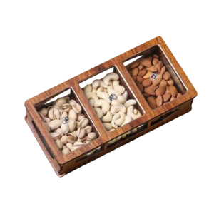 Deluxe Handmade Wooden Serving Tray with Antique Design Dry Fruit Snacks Platter for Home Kitchen Organization <b>Catering</b> Usage - Product Image 6