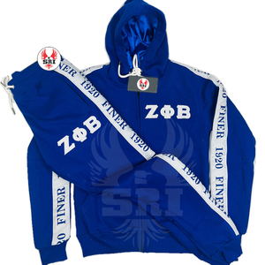 Survêtement en molleton de coton brodé pour femmes Zeta Phi Beta Sorority |   Combinaison de jogging grecque sur mesure brodée pour femmes ZPB Sorority - Product Image 5