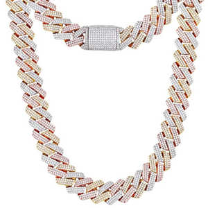 Iced Out Moissanite 14K oro blanco Hip Hop collar hombres moda cadena regalo de cumpleaños - Product Image 2