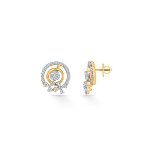 Diva Bow 18K Gold Drop <b>Earrings</b> with <b>Pearl</b> & Zircon for Wedding - Product Image 4
