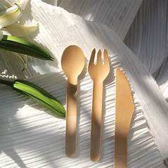 Prix d'usine Ensembles de couverts jetables écologiques en bambou et en bois de 16cm pour le camping - Product Image 3