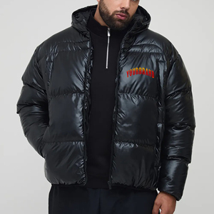 Veste matelassée pour homme de haute qualité 100% polyester/coton, tissu matelassé personnalisé, logo avant brillant, style streetwear haut de gamme - Product Image 1
