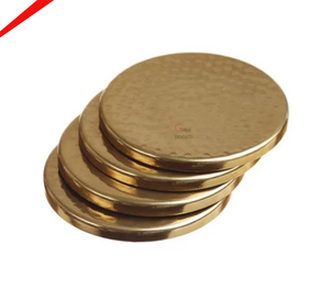 New Look Round Shape <b>Golden</b> Finished Metal Stainless Steel Coaster for Hotels Restaurant And <b>Bar</b> - Product Image 5
