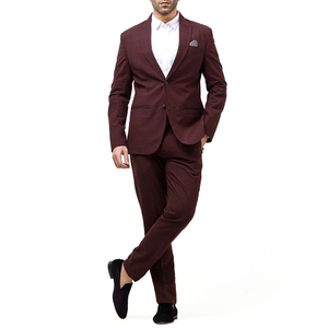 Conjunto de Traje para Hombre a la Moda, Pantalón y Chaqueta Antiarrugas, Transpirable, de Spandex/Nailon, Cuello en V, 240g, Cierre de un Botón, para Oficina o Boda - Product Image 1