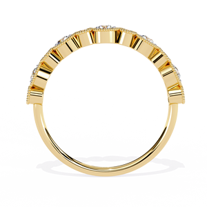 Regalo de aniversario Unisex 14K 18K oro banda abierta anillo Pave ajuste corte brillante 0,31 quilates diamante sólido étnico IGI certificado - Product Image 5