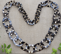 Collier chaîne à perles en corne avec pendentif en pierre précieuse, cristal, diamant et perle, chaîne corde, motif couronne européenne, pour fêtes