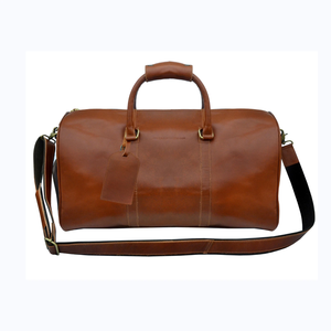 Bolsa de viaje de cuero Premium hecha a mano, equipaje de viaje de cuero genuino, elegante bolsa de gimnasio para noche de fin de semana, venta al por mayor - Product Image 5