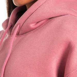 Top corto de algodón 100% de moda para mujer, Sudadera con capucha, cuello con capucha estampado de gama alta para uso en invierno al aire libre, logotipo frontal - Product Image 2