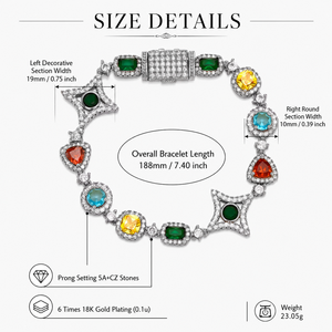 Bracelet chaîne à maillons <span class=keywords><strong>en</strong></span> pierres précieuses multicolores CZ pour hommes et femmes, bijoux géométriques couleur or blanc, <span class=keywords><strong>en</strong></span> stock pour les vendeurs <span class=keywords><strong>en</strong></span> <span class=keywords><strong>ligne</strong></span> - Product Image 2