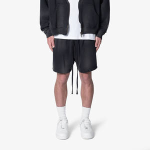 กางเกงขาสั้นผ้าคอตตอนสำหรับผู้ชายซักแบบลายน้ำหนักเบาสีดำ-สีดำสำหรับฤดูร้อน100% - Product Image 1