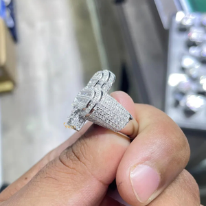 Anillo de banda de diamantes multicapa de plata esterlina para hombre estilo Hip Hop helado con piedras VVS Moissanite para boda y fiesta - Product Image 3