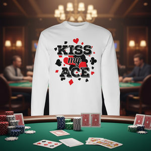 T-shirt de poker à manches longues Kiss My Ace, produit promotionnel de catégorie - Product Image 3