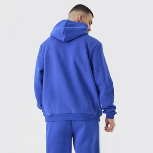 FREEZY APPAREL Ensemble de survêtement bleu à capuche pour homme, couleur unie, décontracté, sweat-shirt et pantalon long, coupe régulière, polyester/coton - Product Image 3