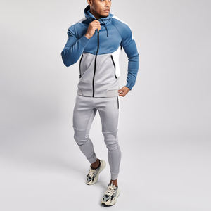 Logotipo personalizado de diseñador de algodón Unisex de lujo apilado Sweatsuit Hombres Sudadera con capucha Jogger Set Invierno grueso liso personalizado Tech Fleece Chándal - Product Image 1