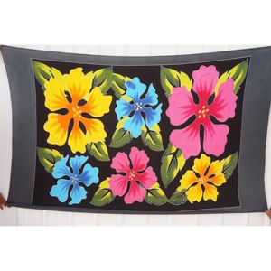 Pareos Hawaianos Pintados a Mano 100% Rayón de Alta Calidad, Ropa de Playa Personalizada al por Mayor, Cubierta para las Islas del Pacífico Asiático HPGU065-01-200 - Product Image 1