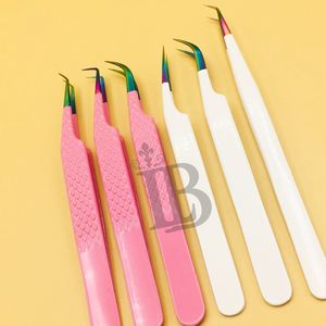 Pince à épiler en gros en acier inoxydable pour extensions de cils volume, outils pour cils à pointe fine, fournisseur de logo personnalisé, vison - Product Image 4