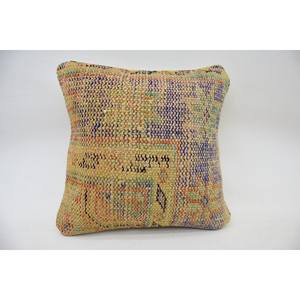Multicolor Kantha Patchwork <b>Silk</b> Pillow 16x16 Inch Luxury Decorative <b>Cushion</b> Vintage Floral Embroidered Woven Floral Print - Product Image 4