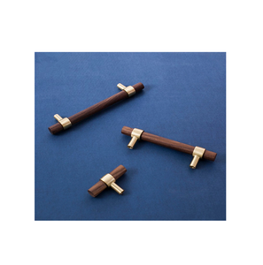 Poignée de porte de luxe en bois et laiton Poignée de levier de traction de barre de forme ronde pour la taille personnalisée prix bon marché Offre Spéciale - Product Image 6