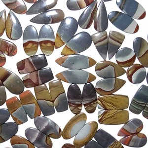 Paire de jaspe polygramme naturel Vente en gros directe de cabochon semi-précieux de la meilleure qualité Pierres précieuses en vrac d'Inde - Product Image 3