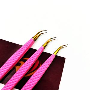 Pince à épiler d'isolation en acier inoxydable écologique Logo personnalisé Pince à épiler d'extension de cils enduite de poudre durable pour la fabrication de ventilateurs - Product Image 6