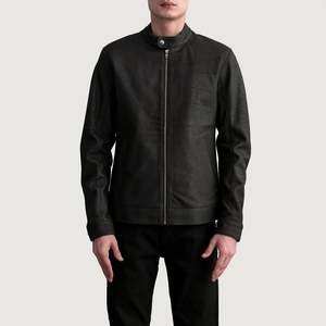 Zen Genuine Sheepskin Leather <b>Biker</b> <b>Jacket</b> Brown Tumbled Reversible with Zippered Closure XS Size Coated Spandex for Autumn - Product Image 3