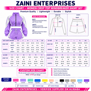 Ensemble court coupe-vent pour femme en taffetas de polyester premium 120 GSM, design à empiècements blanc, gris, rose, impression par sublimation personnalisée - Product Image 3