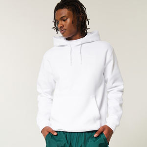 Ropa de calle al por mayor, sudadera de algodón orgánico 100% con logotipo liso para hombre, Sudadera con capucha Unisex de gran tamaño de lana en blanco para hombre, Jersey - Product Image 4