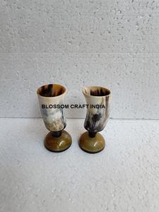 ถ้วยแก้วบัฟฟาโลฮอร์นดีไซน์ใหม่งานหัตถกรรมรูปดอกออกอินเดียงานฝีมือตามธรรมชาติดีไซน์ใหม่ - Product Image 4