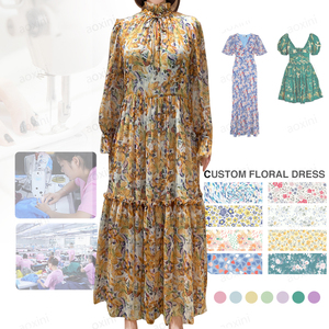 2025 Loriya femmes vêtements quotidiens été Maxi robes <span class=keywords><strong>demoiselle</strong></span> <span class=keywords><strong>d</strong></span>'<span class=keywords><strong>honneur</strong></span> Premium modeste robes en mousseline de soie Maxi robes pour les femmes de grande taille - Product Image 1