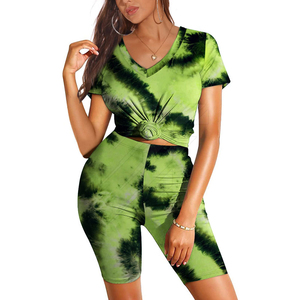 Trajes de verano Conjuntos cortos de mujer Verano 2 Conjunto corto de dos piezas Pantalones cortos personalizados para mujer - Product Image 6