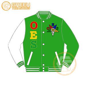 Customized Order Eastern <b>Star</b> Cotton Fleece Embroidered Varsity <b>Jacket</b> OES Breathable Quick Dry Zipper Closure Women <b>Jackets</b> - Product Image 1
