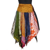 DS012-Jupe de Danse du Ventre pour Adulte, Nouvelle Conception, Costumes de Pratique, Gitane Tribal, Patchwork