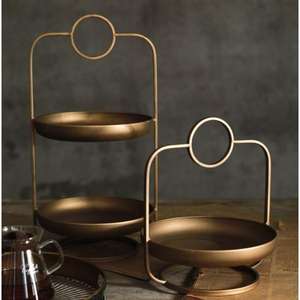 Elegant glossy finished metal <b>3</b> tier pastry tray with a sophisticated structure for formal dinner parties and receptions - Product Image 4